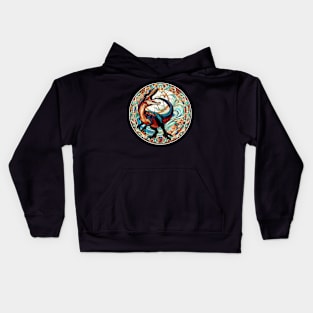 Velociraptor Dinosaur in an Art Nouveau Style Kids Hoodie